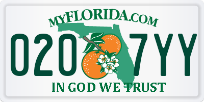 FL license plate 0207YY