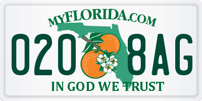 FL license plate 0208AG