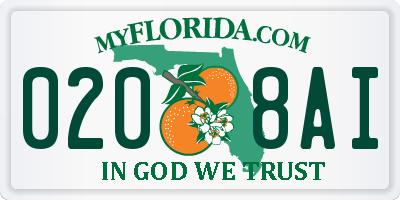 FL license plate 0208AI
