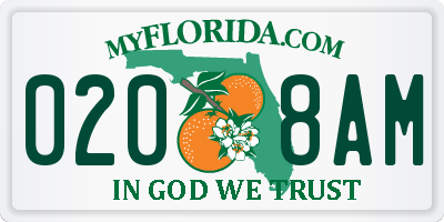 FL license plate 0208AM