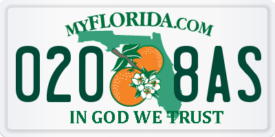 FL license plate 0208AS