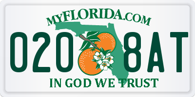 FL license plate 0208AT
