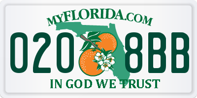 FL license plate 0208BB