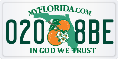 FL license plate 0208BE