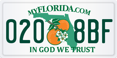 FL license plate 0208BF