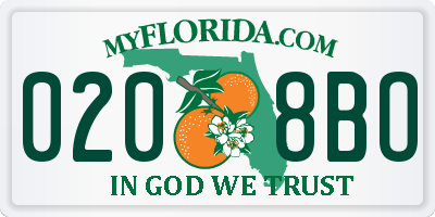FL license plate 0208BO