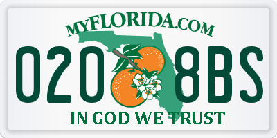 FL license plate 0208BS