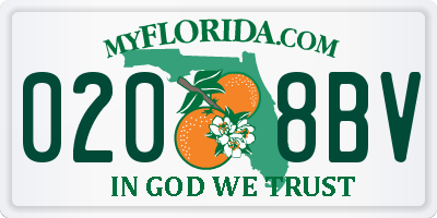 FL license plate 0208BV