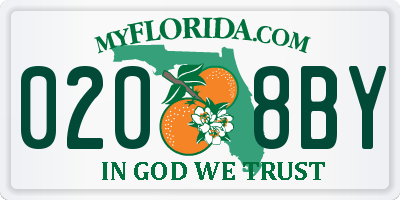 FL license plate 0208BY