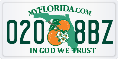 FL license plate 0208BZ