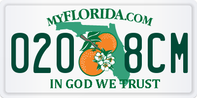 FL license plate 0208CM