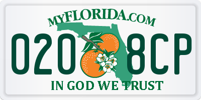 FL license plate 0208CP