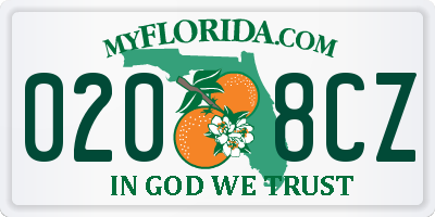 FL license plate 0208CZ