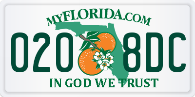 FL license plate 0208DC