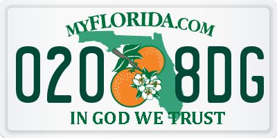 FL license plate 0208DG