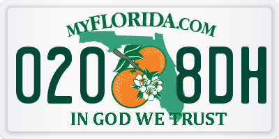 FL license plate 0208DH