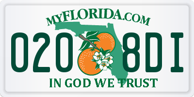 FL license plate 0208DI