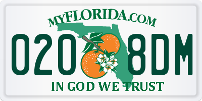 FL license plate 0208DM