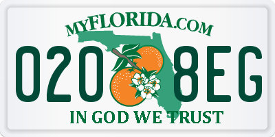 FL license plate 0208EG