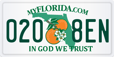 FL license plate 0208EN