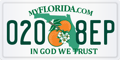 FL license plate 0208EP