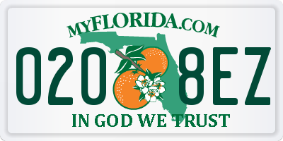 FL license plate 0208EZ