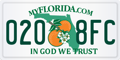FL license plate 0208FC