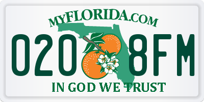 FL license plate 0208FM