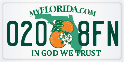 FL license plate 0208FN