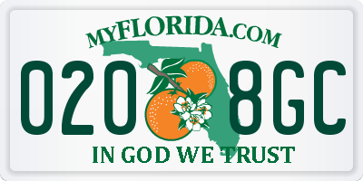 FL license plate 0208GC