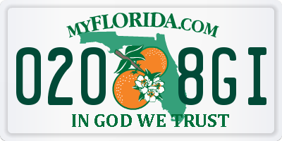 FL license plate 0208GI