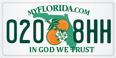 FL license plate 0208HH