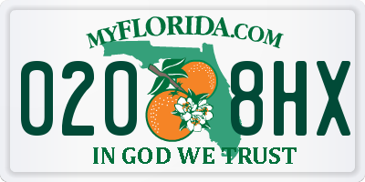 FL license plate 0208HX
