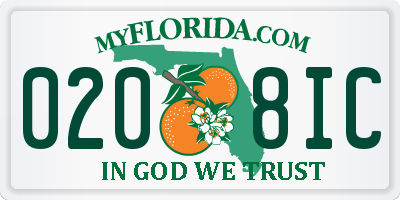 FL license plate 0208IC