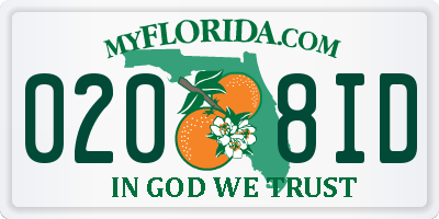FL license plate 0208ID