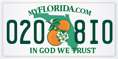 FL license plate 0208IO