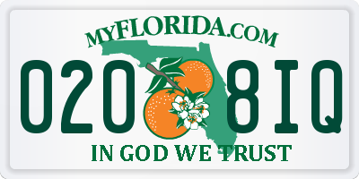 FL license plate 0208IQ