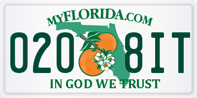 FL license plate 0208IT