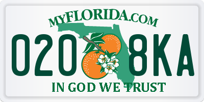 FL license plate 0208KA