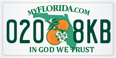 FL license plate 0208KB
