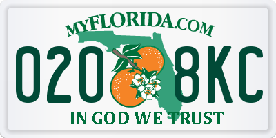 FL license plate 0208KC