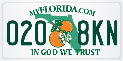 FL license plate 0208KN