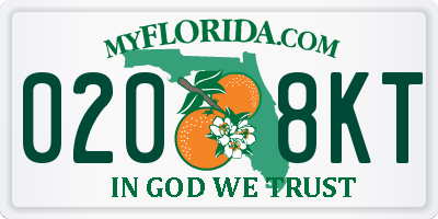 FL license plate 0208KT