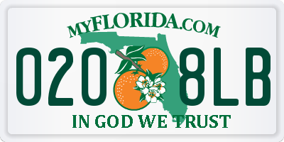 FL license plate 0208LB