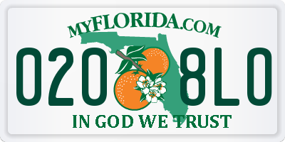 FL license plate 0208LO