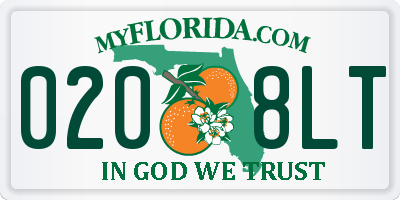 FL license plate 0208LT