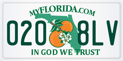 FL license plate 0208LV