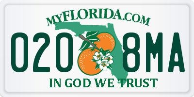 FL license plate 0208MA