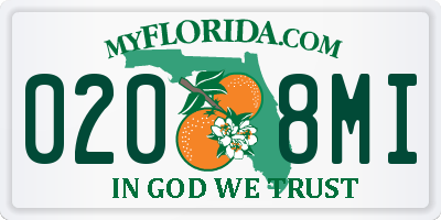 FL license plate 0208MI