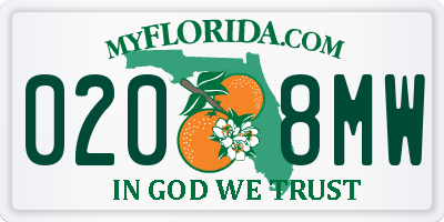 FL license plate 0208MW